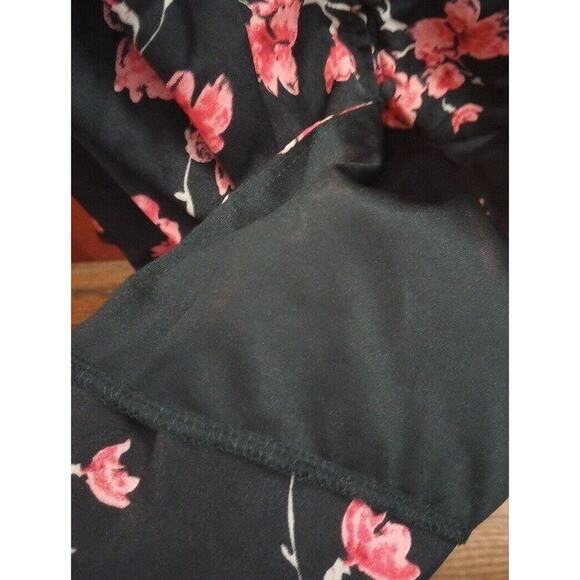 Missguided Plus Maxi Dress Sz 12 NWT Floral Black Pink Button Front - Picture 6 of 8